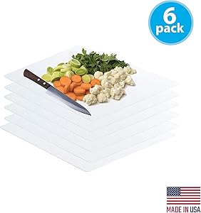 Frosted Clear Flexible Extra Thick Plastic Cutting Board Mat (12 x 15), Set of 6 by Sterling for Life