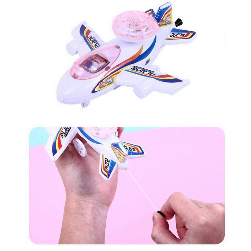 piokikio Creative LED Pull String Turtle Plane Moving Glowing Interactive Kids Toy Light-Up Toys