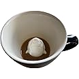 Creature Cups Great White Shark Ceramic Cup (11 Ounce, Navy Blue Exterior) - Hidden Ocean Animal Inside Mug - Birthday, Holiday, Housewarming Gift for Jaws and Coffee & Tea Lovers