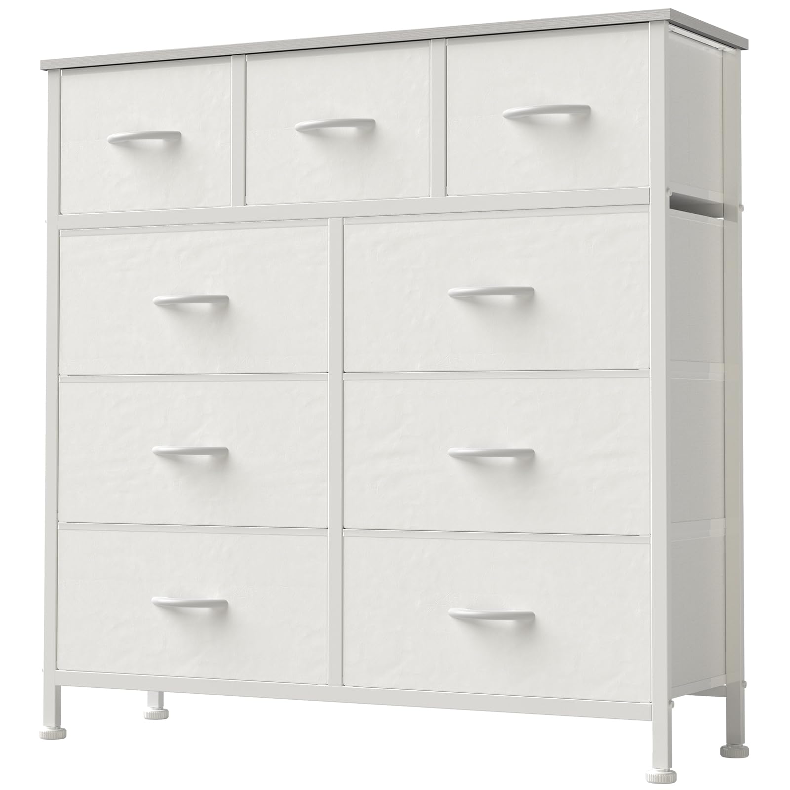 Photo 1 of ***FINAL SALE/NO RETURN, VIEW NOTES*** DUMOS Dresser for Bedroom, Storage Organizer with 9 Drawers, Chest of Drawers with Fabric Bins, Sturdy Metal Frame, Wood Tabletop for Guest Room, Closet, Entryway, White