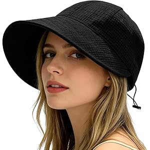 Foldable Women's Sun Hat UPF 50+ UV Protection Wide Brim Fisherman Cap for Beach Outdoor