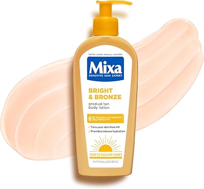 Mixa Bright & Bronze Gradual Tan Body Lotion 250ml Hydration DHA
