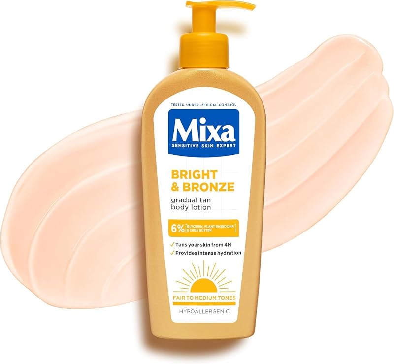Mixa Bright & Bronze Gradual Tan Body Lotion 250ml Hydration DHA
