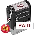 Executive Supplies Paid Rubber Stamp Self Inking Stamp - Red Ink - Office Stamps Self Inking Advanced Technology Designed for Business and Personal Use