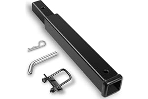 VKU 18 Inch Hitch Extender, 2-Inch Receiver 3,500 Lbs, Black, Boat Trailer Extension with Anti Rattle Hitch Tightener