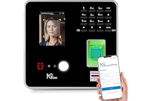 NGTeco Cloud-Based Time Clock, 4-in-1 Time Clocks for Employees Small Business with Face, Fingerprint, RFID, PIN, Remote Control Software & App, 2.4GHz WiFi, IC Cards, No Monthly Fee
