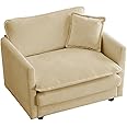 Miscoos Chenille Oversized Accent Chair - 39”W Big Comfy Modular Cloud Chair, Cozy Reading Chair for Living Room, Kids Room, Reading Nook, Bedroom, Family, Sand Beige