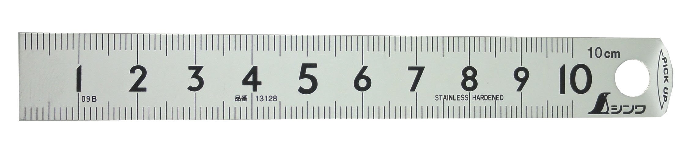 Shinwa Sokutei Pick up scale (silver) Display in CM [1 mm pitch, 10 cm] (13128) (Japan Import)
