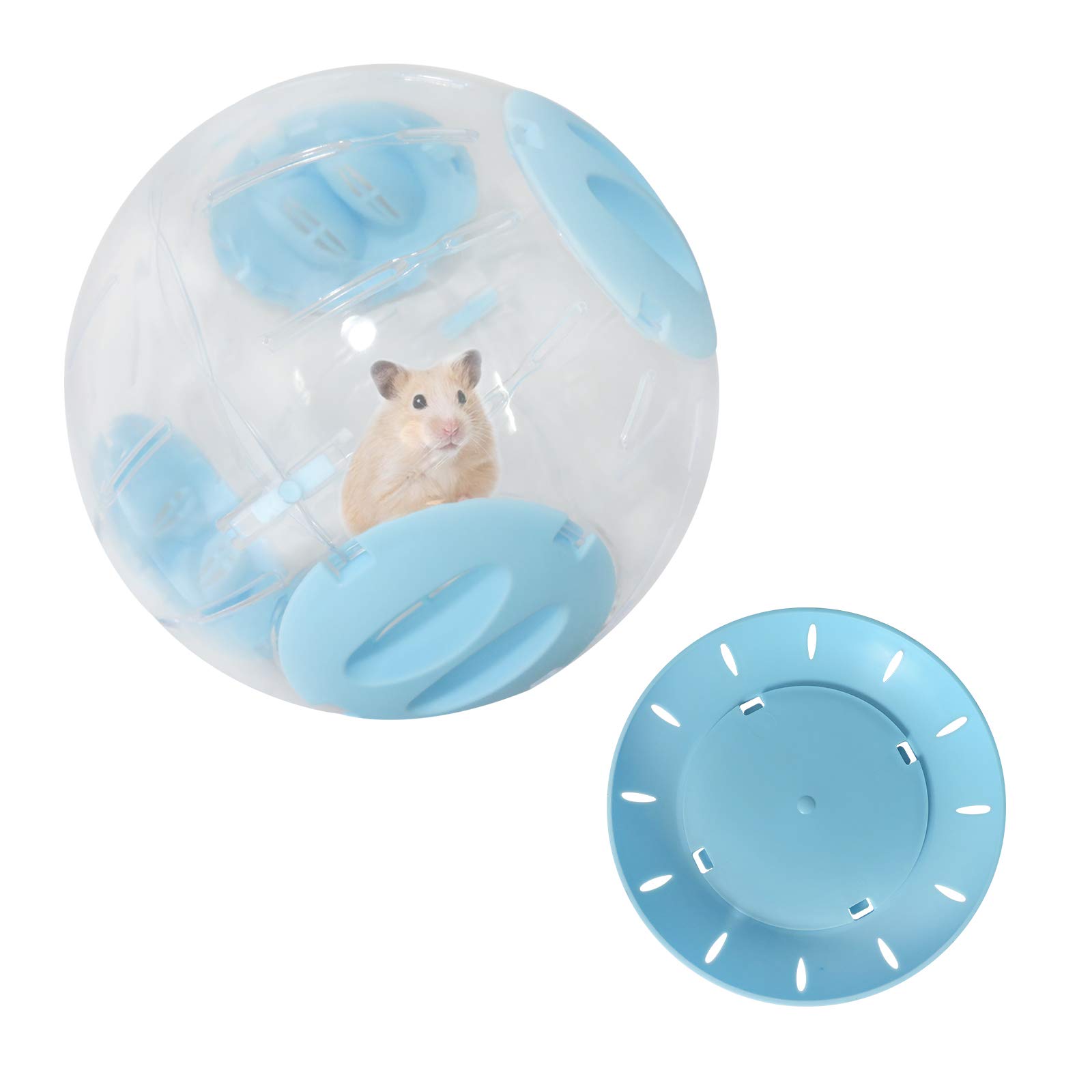 Andiker Hamster Running Wheel, Upgraded Small Pet Plastic Jogging Exercise Toy, Relieves Boredom and Increases Activity for Golden Silk Shih Tzu Bear, Syrian Hamster (20cm, Blue)