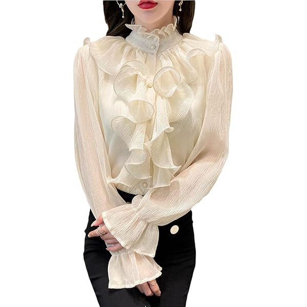 HGKPFGTF Women Mesh Tulle Puffy Shirt Casual Layered Long