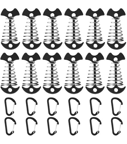 Fishbone Spring Pegs Tent Anchors Fishbone Floor Spring Nail 10-Pack Aluminum Tent Anchor ...