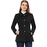 Allegra K Womens Work Office Winter Overcoat Single Breasted Point Collar Pea Coat