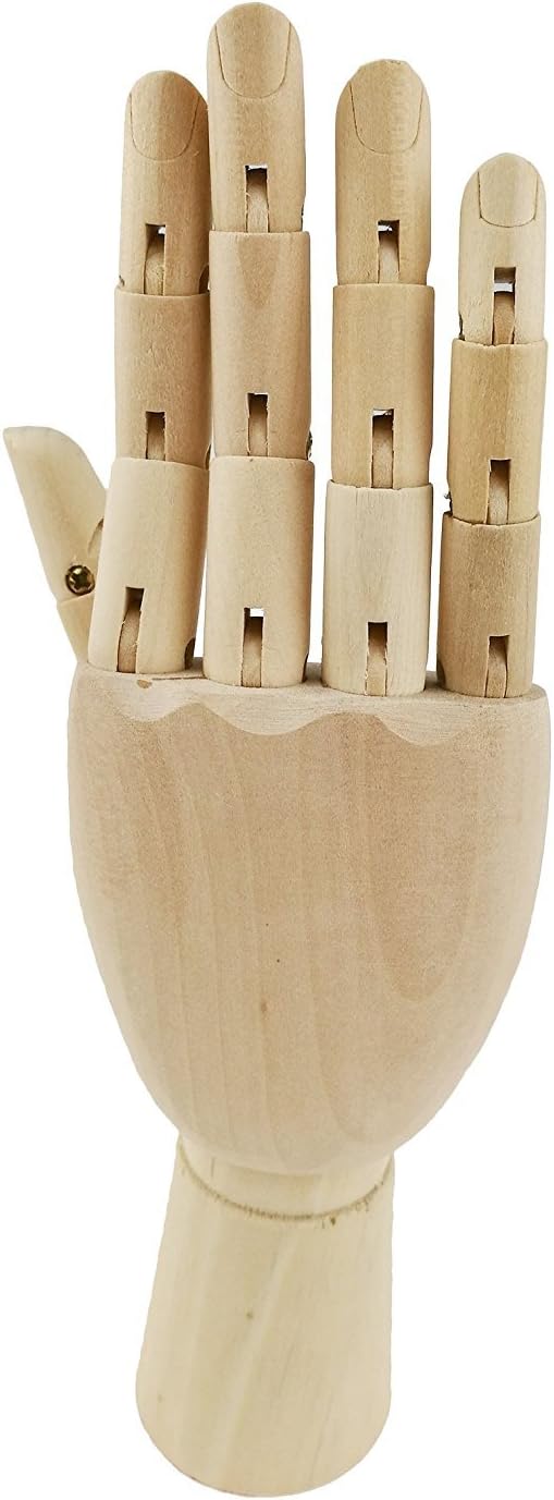 Artist Wood Hand Model Hand Manikin Adjustable Wooden Mannequin Hand Artists Sketch Drawing Art Class Model Tool Jewelry Display Stand (Right Hand) - Image 3