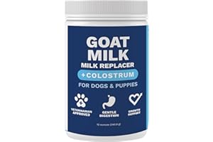 Under the Weather Puppy Milk Replacement Formula + Colostrum for Dogs & Puppies | Goat Milk Replacer Powder | Goat-Based Formula with Colostrum for Immune & Digestive Support - 12 oz