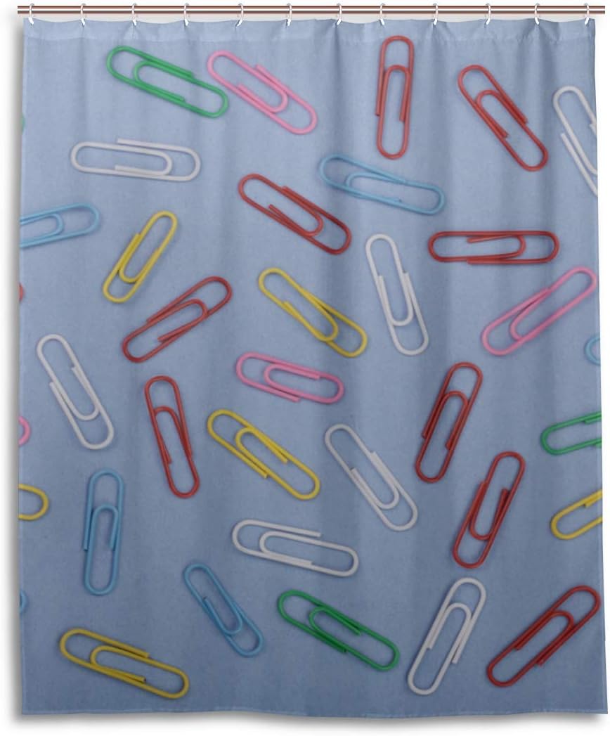 XJIXIANG Clips de Papel de Colores Cortina de Ducha de Tela Suave