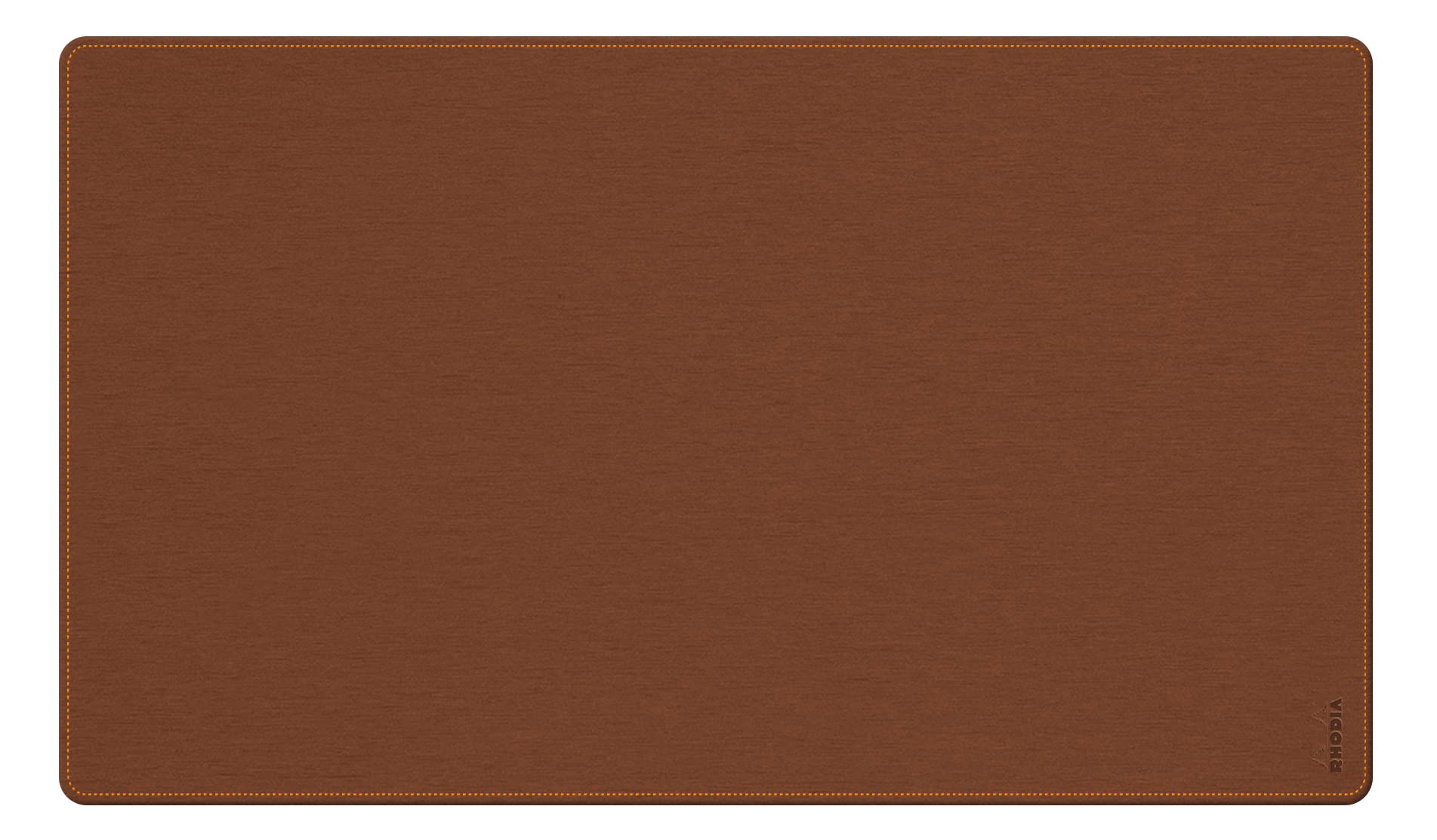 RHODIA 194308C - Soft Copper Desk Pad - Size L (90x43 cm) - Italian Faux Leather - Orange Saddle Stitching - Rhodiarama Home Office Collection - Office Organization & Designer Storage — image 1