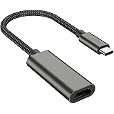 USB C to HDMI Adapter 4K@60Hz, High-Speed Type-C 3.1 to HDMI 2.0 Female Converter Compatible with iPhone 15 Pro/Max, MacBook