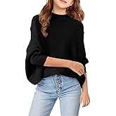 Girls Oversized Pullover Sweater Kids Fashion Batwing Long Sleeve Ribbed Knit Fall Tops