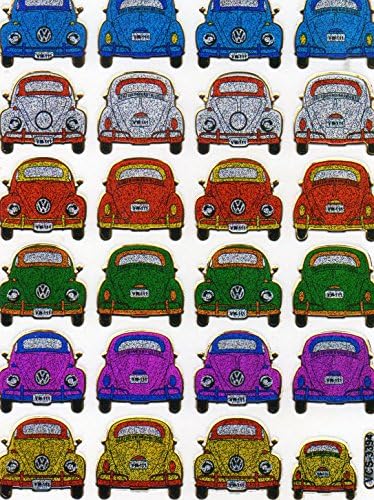 Car Beetle VW Volkswagen sticker decal Metallic Glitter 1 sheet Dimensions: 13,5 cm x 10 cm