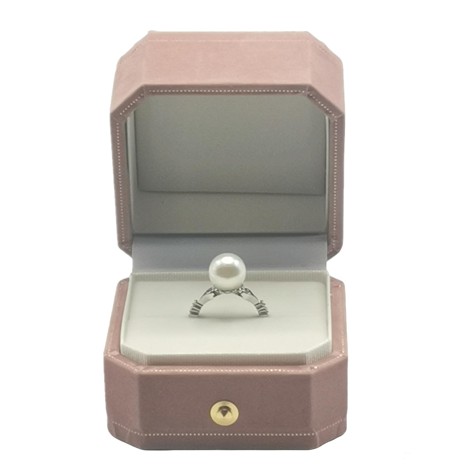 MTJYQYF Velvet Jewelry Ring Box, Octagon Engagement