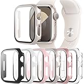 6-Pack Case Compatible with Apple Watch 40mm Series SE 3(2025)/SE 2/SE/6/5/4 with Tempered Glass Screen Protector, QCKANLJ Ul