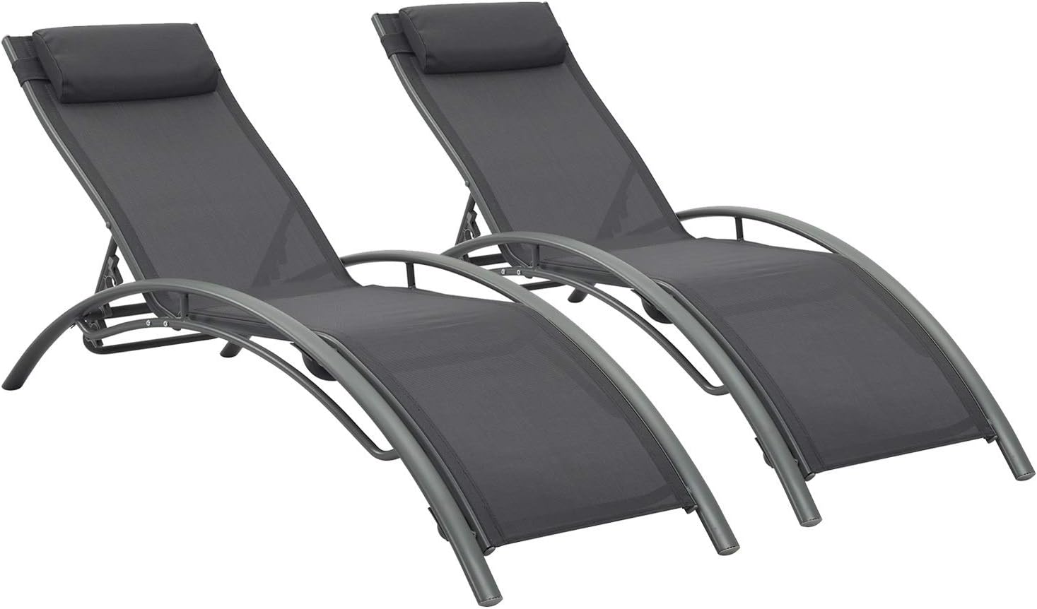 Outdoor Patio 2 Pack Lounge Chairs Adjustable Aluminum Chaise Lounges For All Weather Blue Patio Outdoor Patio 2 Pack Lounge Chairs Adjustable Aluminum Chaise Lounges For All Weather Blue Patio