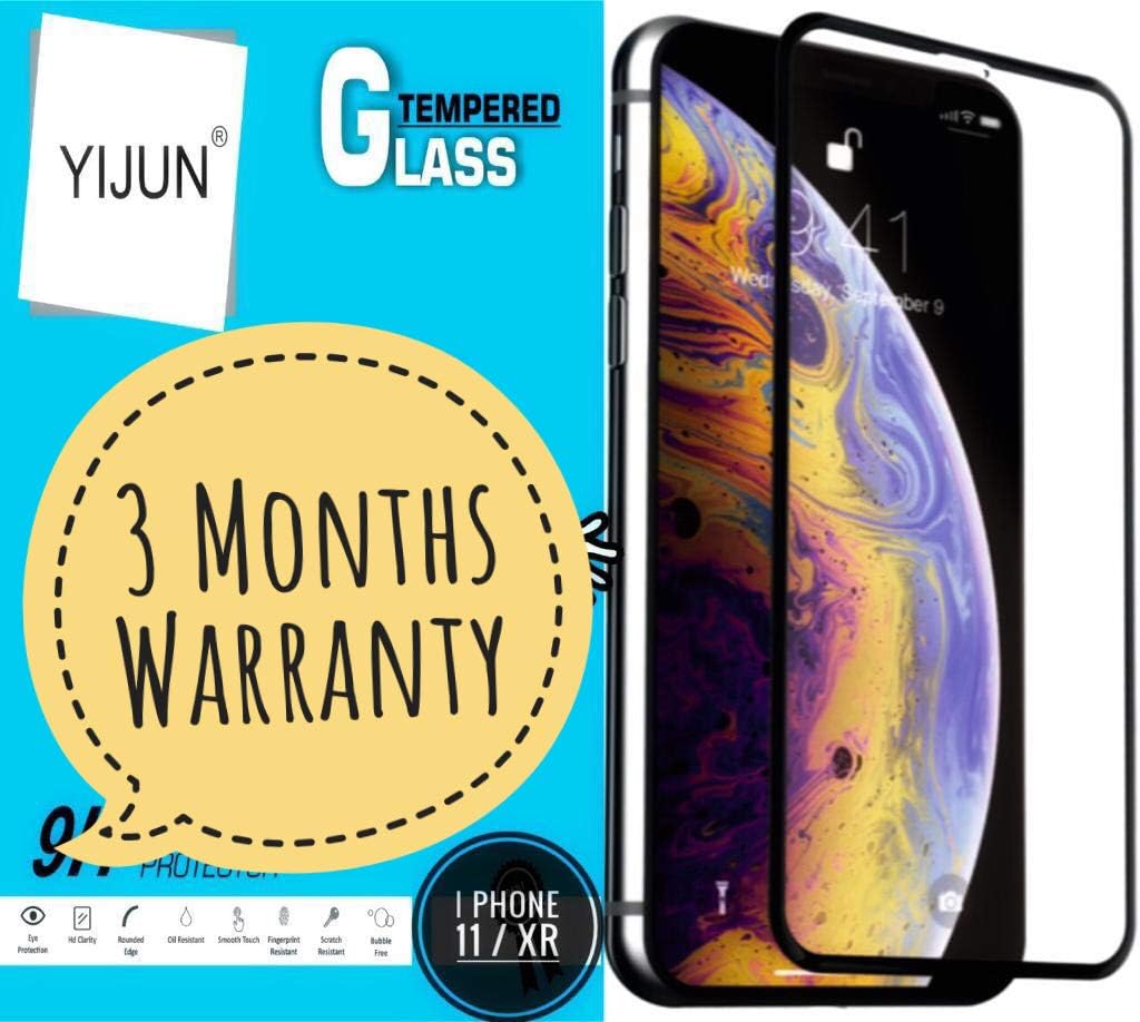 YIJUN ZONEX 11D Edge to Edge Tempered Glass Screen Protector with installation kit for Apple iPhone 11/XR (Black)