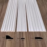 iLAND 1/12 Scale Accessories, 18PCS Wooden Dollhouse Trim and Molding Set, 17'' Long White Baseboard, Wall Moldings &amp; Corner Trims, Miniature Building Supplies for Dollhouse Flooring Wall D&eacute;cor