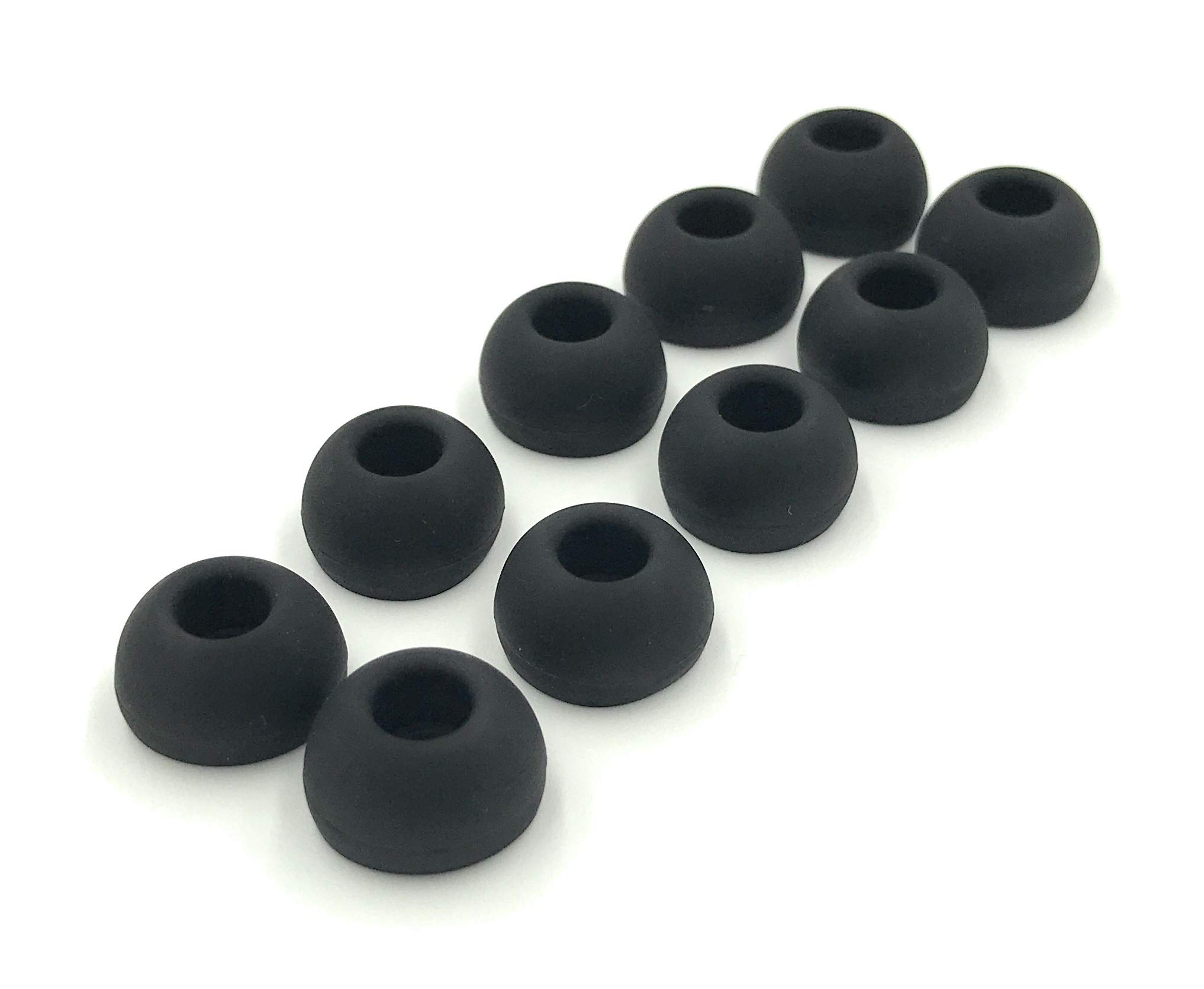 Photo 1 of 10 Pairs Large Black Silicone Replacement Ear Buds Tips Covers