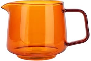 Small Glass Coffee Server, 18.6oz/550ml Amber Borosilicate Glass Coffee Carafe Household Coffee Sharing Cup, Manual Pour Over