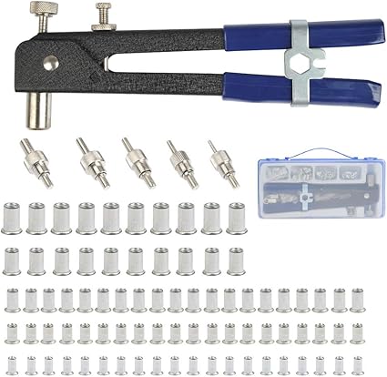 Ofnmy 86pcs Ecrou Rivet Gun Pince A Riveter Insert Filete Riveteuse Professionnelle Outil De Rivet M3 M4 M5 M6 M8 Pour Voiture Bateau Meubles Amazon Fr Bricolage