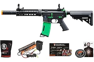 Lancer Tactical Gen 2 New Wave M4 SD Carbine Nylon Polymer Airsoft AEG Gun w/High Speed MidCap Magazine, Battery, Charger & 1000 Rounds BBS Included