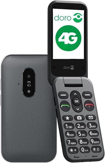 Doro Leva E20 4G Flip Phone for Seniors – 2.8" Display, High-Contrast Keys,