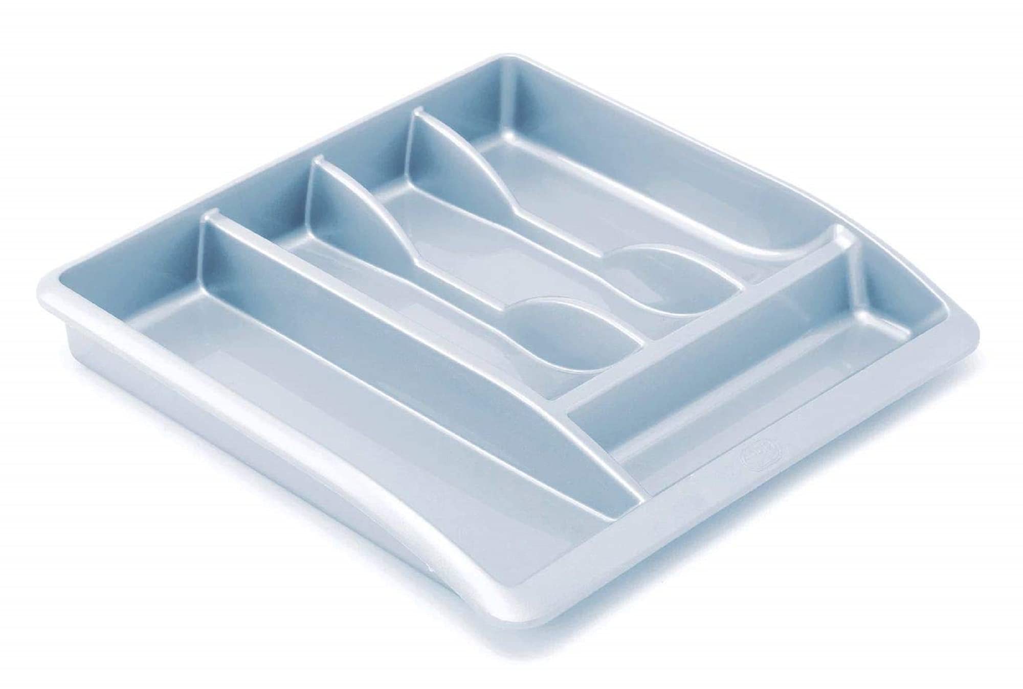 Addis 518385 Eco 100% Recycled Plastic Cutlery Utensil Drawer Organiser Tray, Light Grey, Single