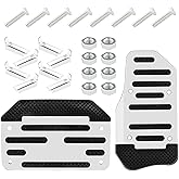 ZIMISI 2PCS Non-Slip Car Pedal Covers, Automatic Transmission Gas Pedal Pads Kit, Aluminum Alloy Brake Pedals Set for Car Safety, Universal Replacement Accessories for Most Vehicles (Silver)