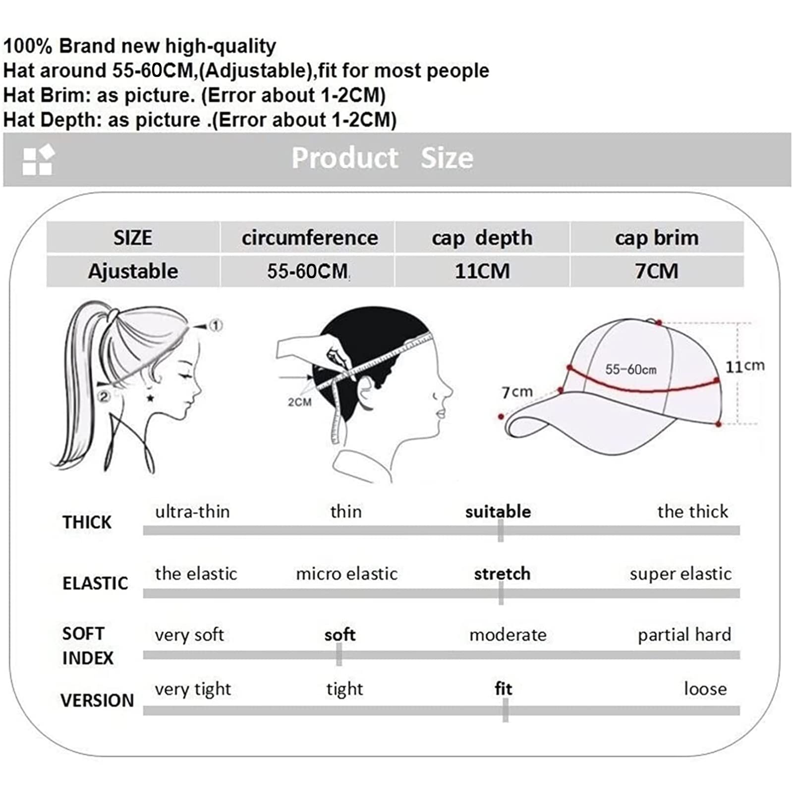 WUZJ Winter for Men Outdoor Hat, Adjustable Warm Sport Golf Baseball Cap Hats Dad Caps Earflaps Thicken 55-60CM (Brown)