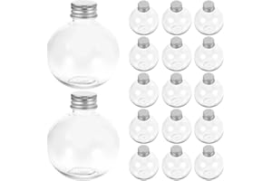 IMIKEYA 25pcs 150ml fillable Christmas Drink Balls Ornaments: Transparent Plastic light Bulb shape Booze with Removable Top C