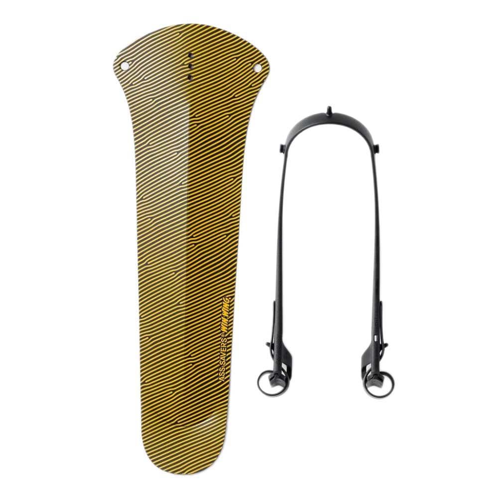 Ass Savers – Win Wing 2 Gravel - Golden Groove, Rear Mudguard For Gravel Bikes W Black Wishbone, Tire Widths Up To 60Mm, Ultralight, Clip On, Easy Installation & Removal, Secure Mount, Swedish Design