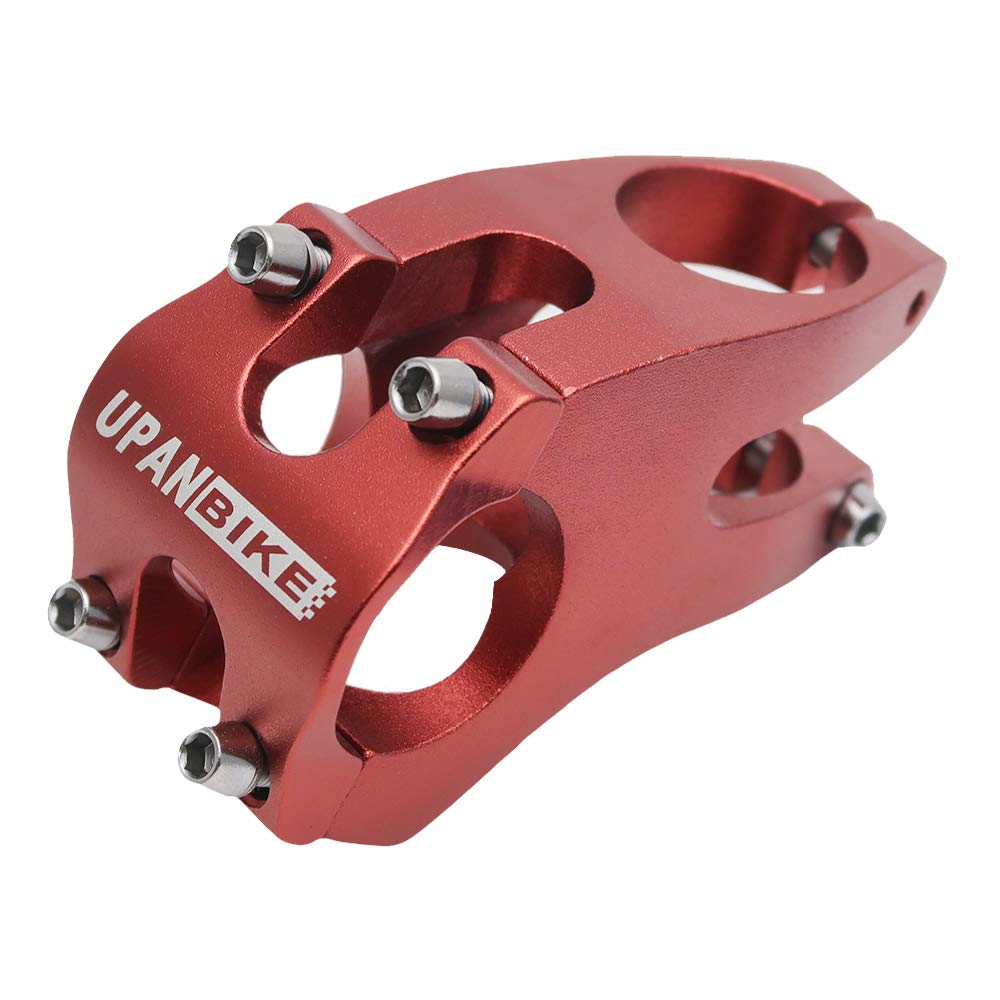 UPANBIKE 31.8mm Bike Stem Aluminum Alloy 50mm Length Bicycle Handlebar stem for Mountain Bike Road Bike Fixed Gear Bike(Red)