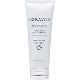 Noravite Aloe Glow Hydrating Facial Cleanser with Aloe and Rose Water, Deep Hydration Face Wash, Makeup Remover, 4.06 FL OZ