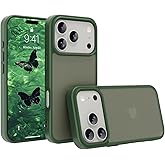 EUMADOVE for iPhone 17 pro Case Translucent Matte Phone Cover, [10 FT Military Grade Drop Protection] Slim Durable Shockproof Protective Bumper (Green, iPhone 17 pro)