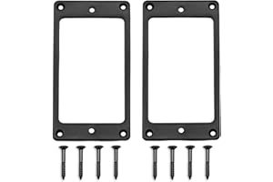 MAXCHEER 2PCS Metal Iron Flat Humbucker Pickup Ring for Electric Guitar Replacement (Black)