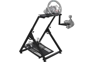 Hipicute Sim Racing Wheel Stand, Heavy Duty Adjustable Cockpit With Shifter Mount | Foldable Steering Wheel Stand for PC/PS5/
