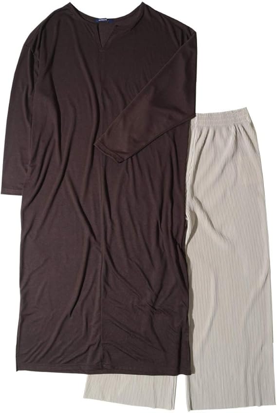 Amazon Co Jp ロングワンピース プリーツパンツ セットアップ レディース セルフカット春 ゆったり ワンピース 長袖 きれいめ カジュアル 服 ファッション小物