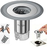 1.25"-2.6" Shower Drain Hair Catcher, Magnetic Floor Drain Stopper(1 Pack) | with Spare Filter Odor-Sealing Drain Plug with Auto-Closing Valve Fits both square and round floor drains.