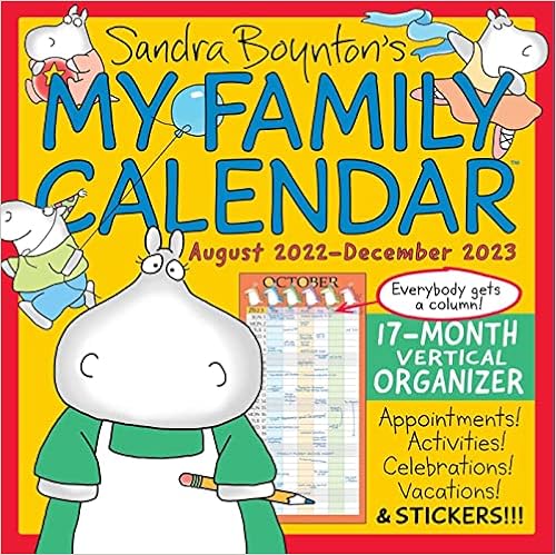 Smeom Calendrier 2023 My Family Calendar 17-Month 2022-2023 Family Wall Calendar: Boynton,  Sandra: 0050837451216: Amazon.com: Books
