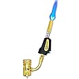 Turbo Torch Tips with Gas Self-Igniter Adjustable Flame Knob Brass Tip 360° Swivel Tips CGA600 Interface Compatible with Propane MAP MAP Gas for Soldering Brazing Plumbing Welding.