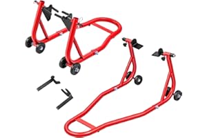 CIRONBOW Motocycle Stand, 800lbs Motorcycle Stand Lift Front Rear Combination, Front Wheel Fork Stand, Rear U+L Fork Swingarm Spool Stand, Fits Most Yamaha Honda Kawasaki Suzuki Ducati BMW(RED)