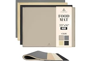 AVERYDAY 23x16'' Silicone Dog Mat for Food and Water, 0.63'' Edge Dog Food Bowl Mats for Floor Waterproof, Dogs Water Mat for Sloppy Drinker, Non Slip Rubber Pet Feeding Mats for Indoor Dogs and Cats