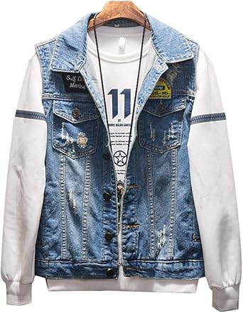 jean jacket vest with patches